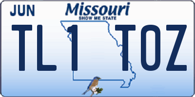 MO license plate TL1T0Z