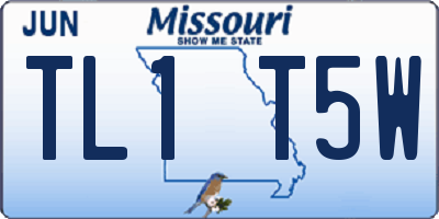 MO license plate TL1T5W