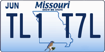 MO license plate TL1T7L