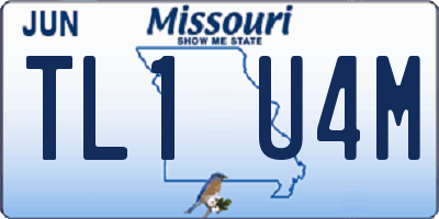MO license plate TL1U4M