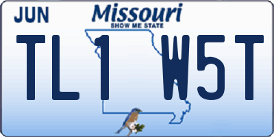 MO license plate TL1W5T