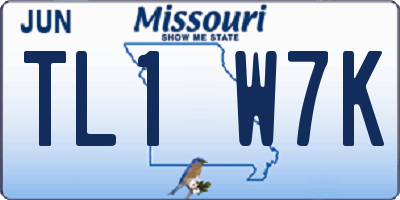 MO license plate TL1W7K