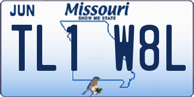 MO license plate TL1W8L