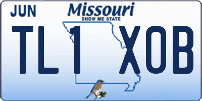 MO license plate TL1X0B