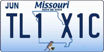 MO license plate TL1X1C