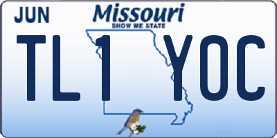 MO license plate TL1Y0C