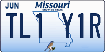 MO license plate TL1Y1R