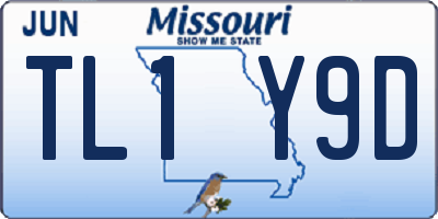 MO license plate TL1Y9D