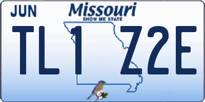 MO license plate TL1Z2E
