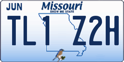 MO license plate TL1Z2H