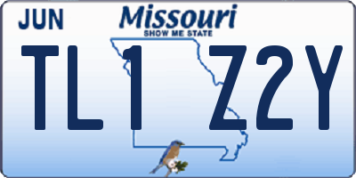 MO license plate TL1Z2Y
