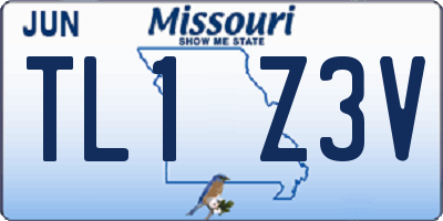 MO license plate TL1Z3V