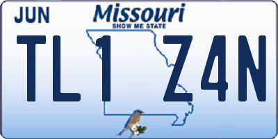MO license plate TL1Z4N