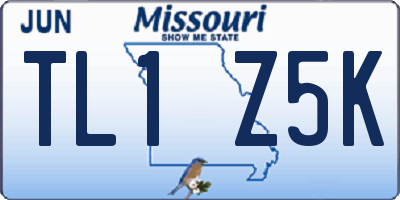 MO license plate TL1Z5K