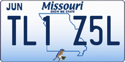 MO license plate TL1Z5L