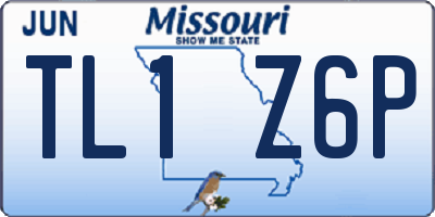 MO license plate TL1Z6P