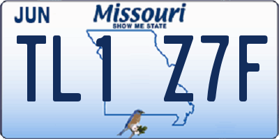 MO license plate TL1Z7F