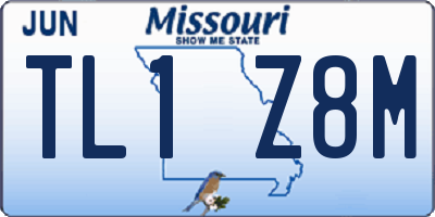 MO license plate TL1Z8M
