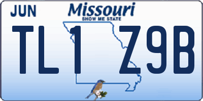 MO license plate TL1Z9B