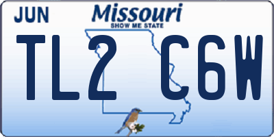 MO license plate TL2C6W