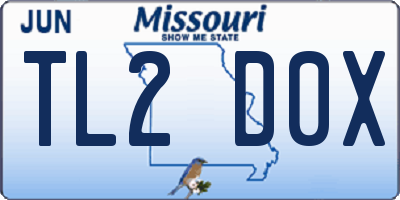MO license plate TL2D0X