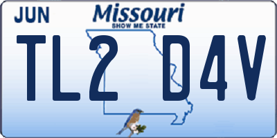 MO license plate TL2D4V