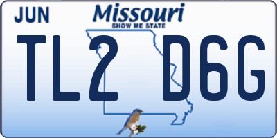 MO license plate TL2D6G
