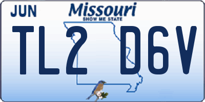 MO license plate TL2D6V