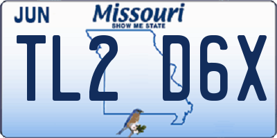 MO license plate TL2D6X