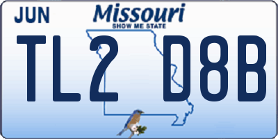 MO license plate TL2D8B