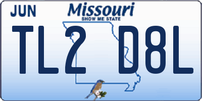 MO license plate TL2D8L