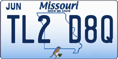 MO license plate TL2D8Q