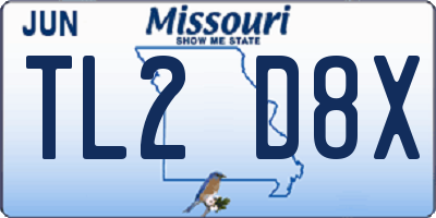 MO license plate TL2D8X