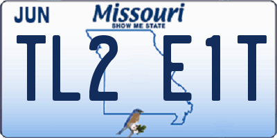 MO license plate TL2E1T