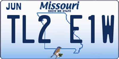 MO license plate TL2E1W