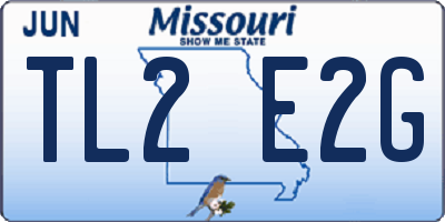 MO license plate TL2E2G