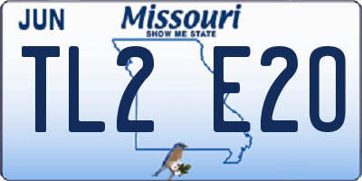 MO license plate TL2E2O