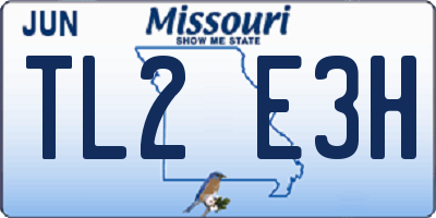 MO license plate TL2E3H