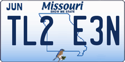 MO license plate TL2E3N