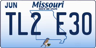 MO license plate TL2E3O