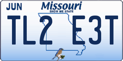 MO license plate TL2E3T