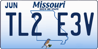 MO license plate TL2E3V