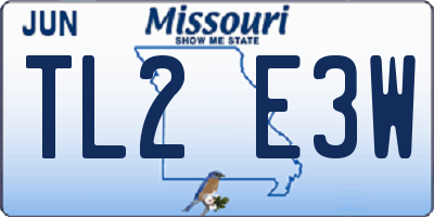 MO license plate TL2E3W