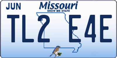 MO license plate TL2E4E