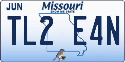 MO license plate TL2E4N