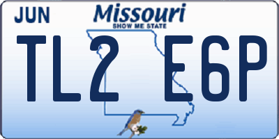 MO license plate TL2E6P