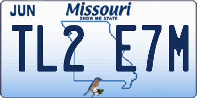 MO license plate TL2E7M