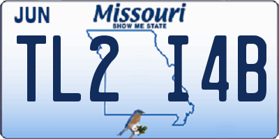 MO license plate TL2I4B