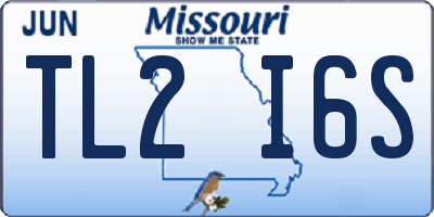 MO license plate TL2I6S
