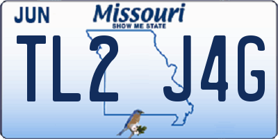 MO license plate TL2J4G